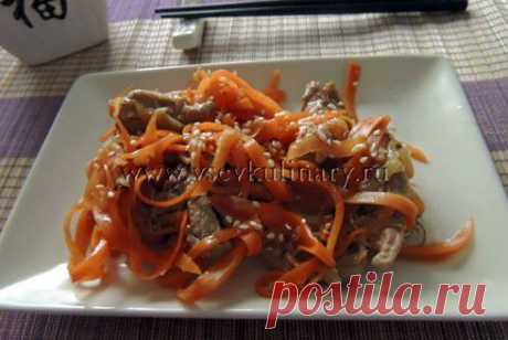 Салат по-корейски с морковью и свининой