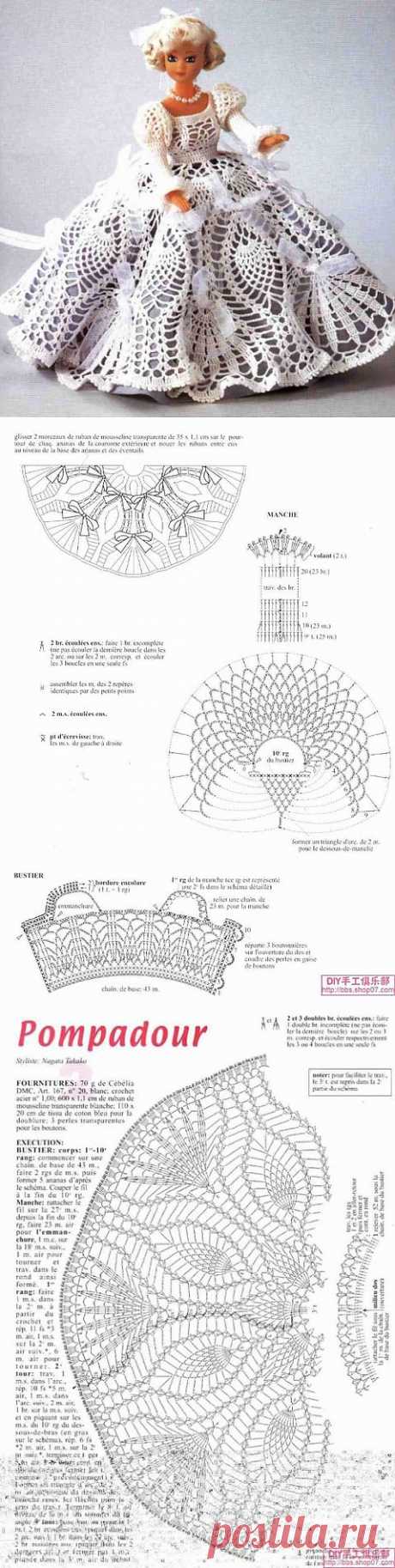 Шикарное платье крючком для куклы. / Вязаные игрушки. Мастер-классы, схемы, описание. / PassionForum - мастер-классы по рукоделию