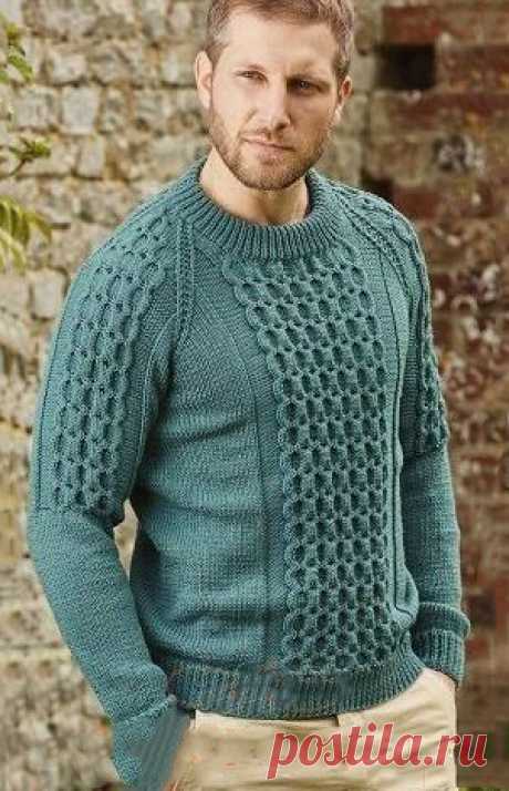 Вязаный мужской свитер реглан