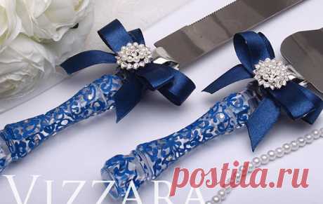 wedding cake knife set blue Wedding Navy blue Wedding Knife