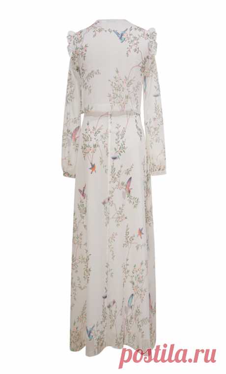 I designer di passerelle Vintage primavera autunno vestono le donne 2021 eleganti volant abito a pieghe stampato floreale bianco Vestido in Chiffon|Dresses| - AliExpress
