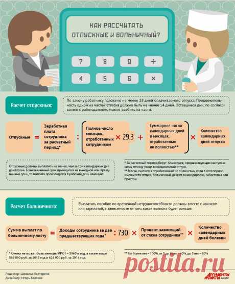 Рассчитываем отпускные и больничный самостоятельно