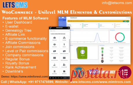 План WooCommerce Unilevel MLM (многоуровневый маркетинг) с Elementor и настройками подразумевает интеграцию WooCommerce, популярного плагина электронной коммерции для WordPress, с системой MLM, основанной на компенсационном плане Unilevel. Elementor — это плагин для создания страниц с возможностью перетаскивания для WordPress, который позволяет пользователям создавать собственные дизайны веб-сайтов без необходимости написания кода.