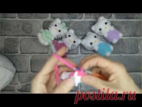 МК  Брелок Hello Kitty, Хелло Китти!!! За 15 минут!!! В пижамке описание под видео.