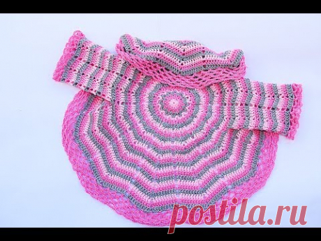 ABRIGO EN  REDONDO A CROCHET MUY FÁCIL DE HACER MAJOVEL #crochet #ganchillo - YouTube