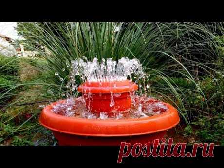 How to make Outdoor Fountain used Plastic Pots / DIY