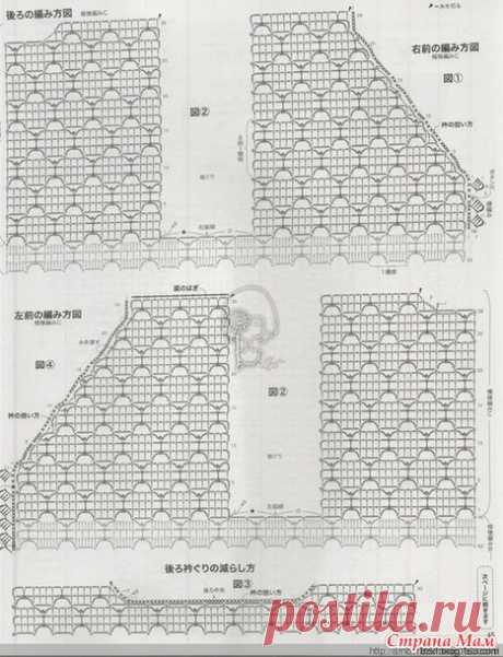 . Модели для вдохновения. Кардиганы по азиатским схемам - Вязание - Страна Мам