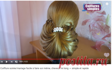 (1) ⭐︎ Сoiffure soirée/mariage facile à faire soi même, cheveux mi long ⭐︎ simple et rapide - YouTube