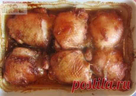 Куриные бёдра под медовым соусом в духовке — Кулинарная книга - рецепты с фото