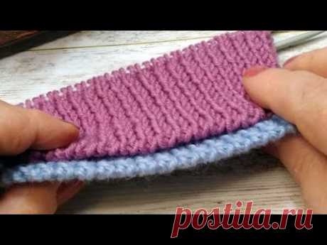 Наборный фабричный край для резинки 1 на 1  Inlaid factory edge for elastic Knitting