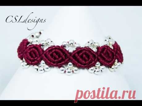 Rosebud macrame bracelet ⎮ Valentines - YouTube