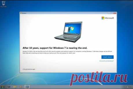 Windows 7 начнет докучать предупреждением об окончании поддержки, но пользователи нашли лазейку для ее обновления / Хабр