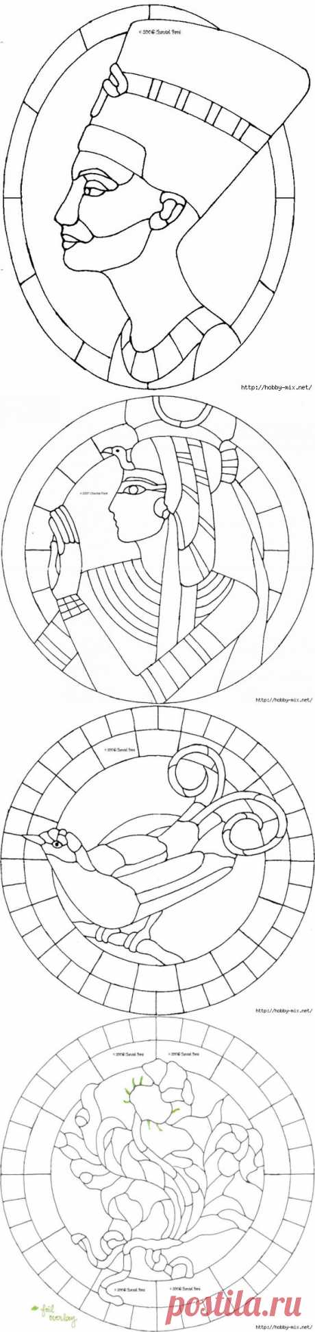 Красивейшие шаблоны для росписи стекла и витража. ч.2