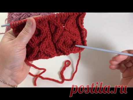 Узор ХО ХО  из двух видов жгутов. Вязание спицами / Knitting Pattern XO XO - YouTube