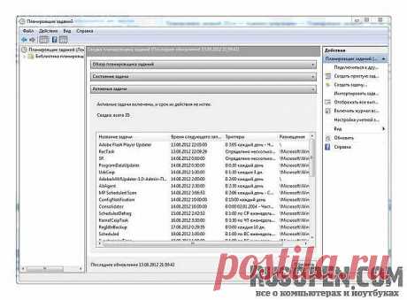 Планировщик заданий | Планировщик используется для запуска определенных программ по расписанию | Создать простую задачу | Планировщик может запустить программу, отправить сообщение электронной почты или просто отобразить сообщение на рабочем столе | RusOpen.com - все о компьютерах и ноутбуках
