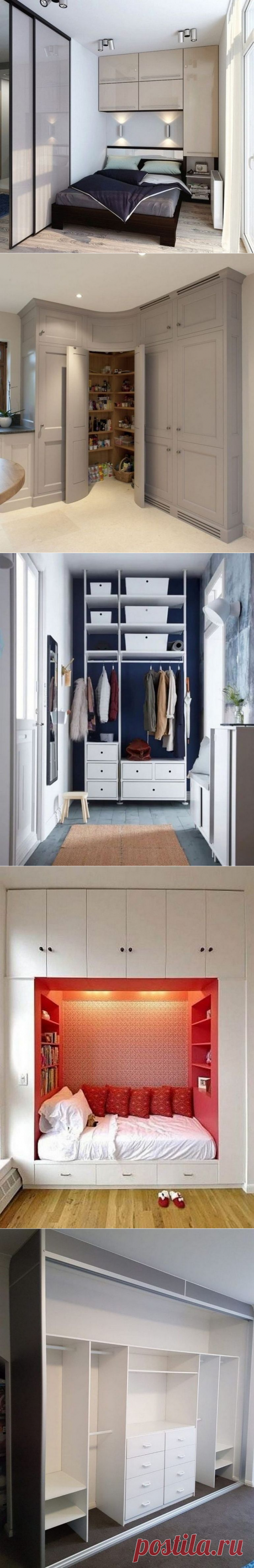 Удобные дизайны гардероба для маленькой спальни