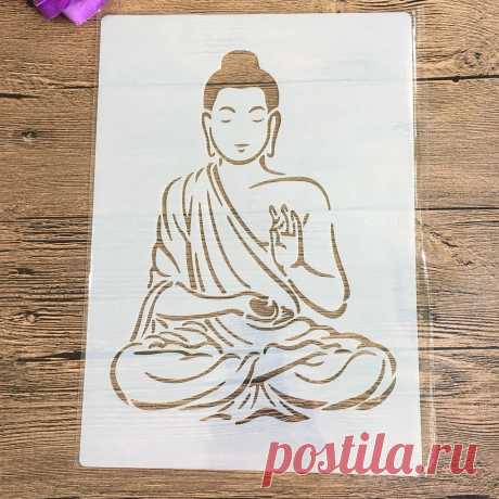 Plantillas decorativas Mandala Buddha A4, 29x21cm, pintura de pared artesanal, libro de recortes colorear, álbum en relievefor paint and decor - AliExpress