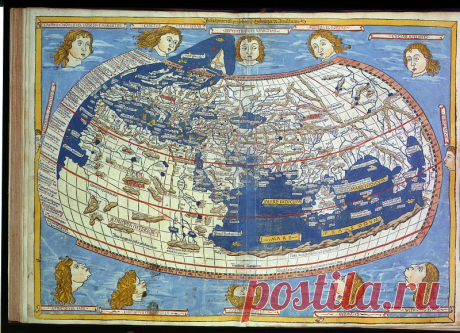 Карта мира, приписываемая Птолемею. Древние карты мира в высоком разрешении - Старинные карты. Описание картины.