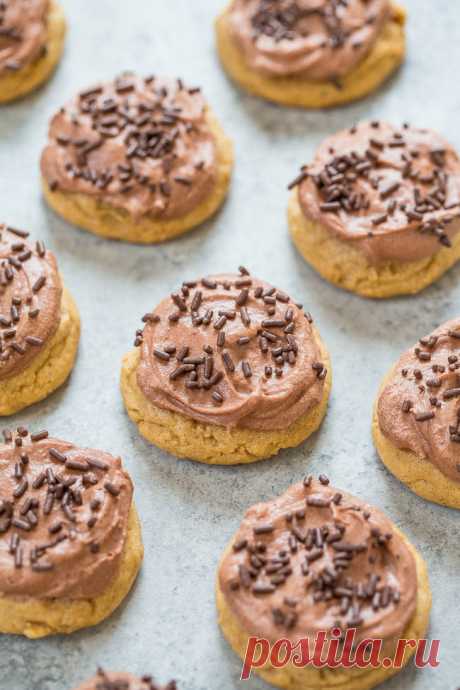 Chocolate Frosted Peanut Butter Cookies - Averie Cooks