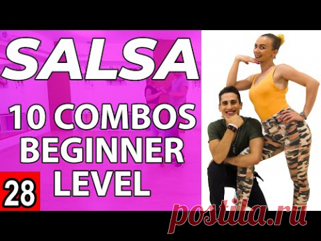 Salsa Tutorial 28: 10 beginner salsa patterns/combos | Marius&Elena (2020)