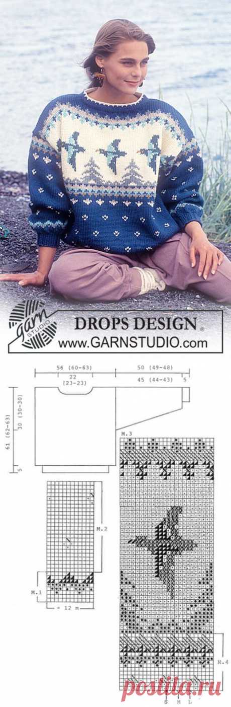 DROPS jumper with duck pattern in “Alaska”. ~ DROPS Design