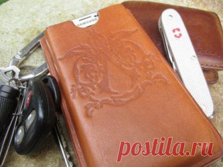 Сложные поделки: кожаный чехол с тиснением для телефона &amp;#8212; Своими руками