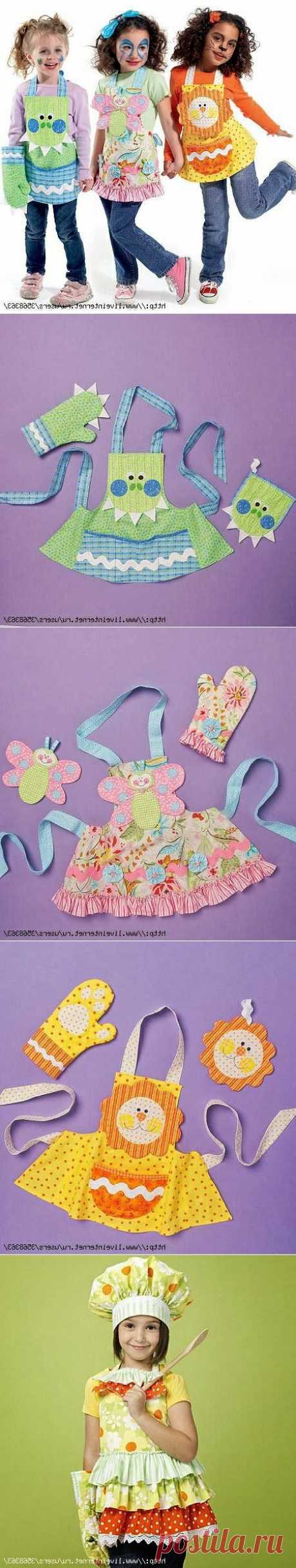 Забавные фартуки с аппликацией. Aprons for children ~