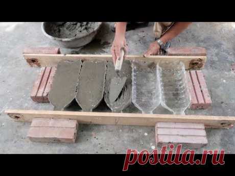 Making a Beautiful Plant Pot With Plastic Bottles and Cement For Small Garden at Home