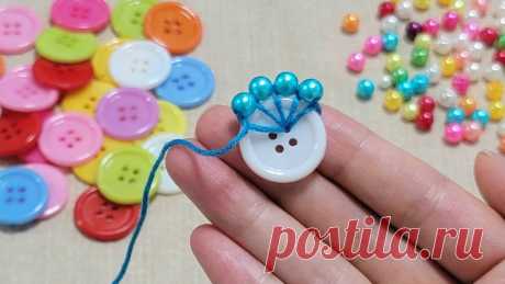 I make MANY and SELL them all! Super Genius Recycling Idea with Button The ingredients used in the video :Button.Pearl bead.Embroidery thread.Flower sticker.Please subscribe. https://www.youtube.com/merrylifehappy#diycrafts#hand...