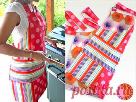 Reversible Summer Apron in Three Bold Prints | Sew4Home