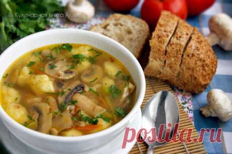 Гречневый суп с грибами и картофельными клецками - Простые рецепты Овкусе.ру
