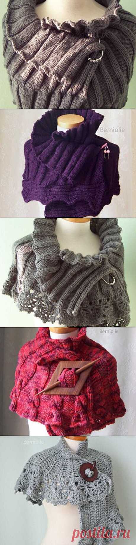 Elegant grey knitted capelet Pattern PDF von BernioliesDesigns