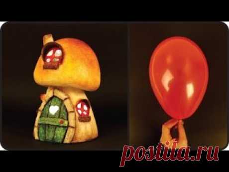 ❣DIY Mushroom Fairy House Lamp Using a Balloon❣