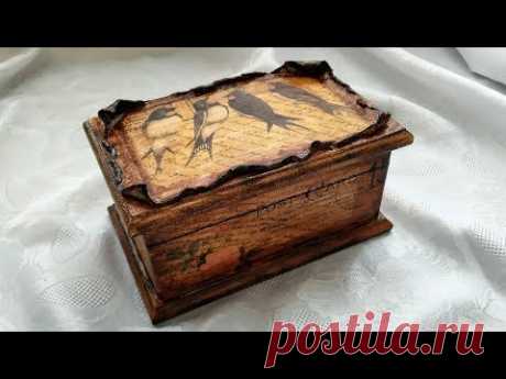 Декупаж для начинающих - античная шкатулка с воздушной сухой глиной - Decoupage For Beginners - Antique Jewelry Box - Decoupage Box With Air Dry Clay - YouTube