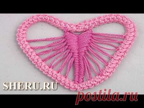 Needle Lace  Heart Romanian Lace Урок 91 Сердечко в румынской технике