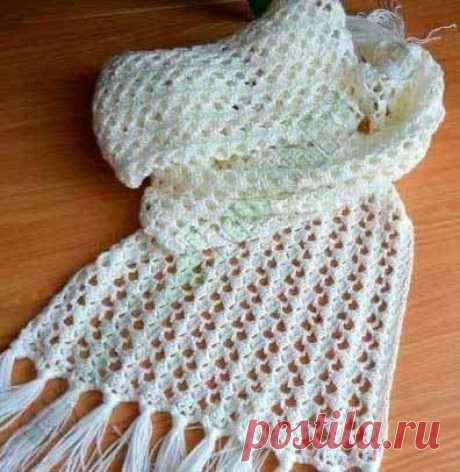 Ажурный шарф крючком. Схема узора. / knittingideas.ru