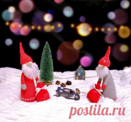 PDF Санта-гном крючком. FREE crochet pattern; Аmigurumi doll patterns. Амигуруми схемы и описания на русском. Вязаные игрушки и поделки своими руками #amimore - Кукла, куколка, дед мороз, санта клаус, гном, гномик, Рождество, Новый год.