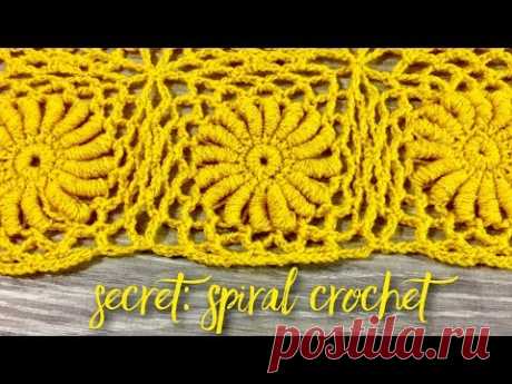 СЕКРЕТ ПЫШНОГО СПИРАЛЬНОГО СТОЛБИКА КРЮЧКОМ! / SECRET: IDEAL SPIRAL CROCHET