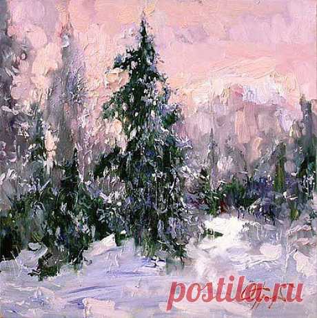 Winter Painting by Oleg Trofimoff, Russin Artist ~ Blog of an Art Admirer