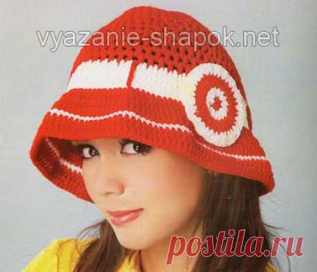 Красная вязаная шляпа крючком со схемами | ВЯЗАНИЕ ШАПОК: женские шапки спицами и крючком, мужские и детские шапки, вязаные сумки