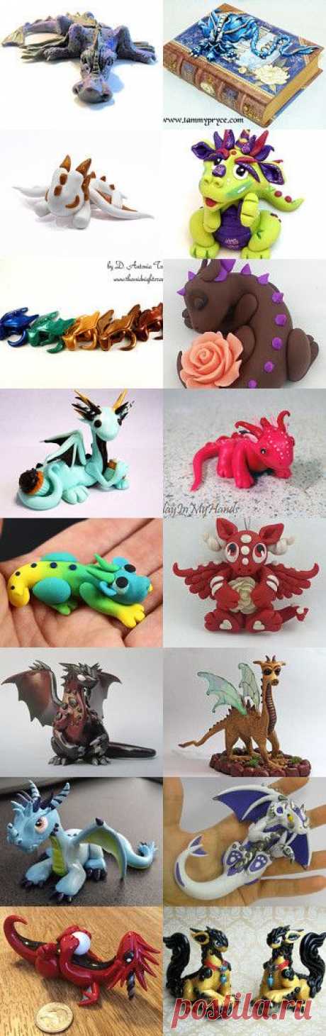 An Entire Collection of Polymer Clay Dragons on Etsy --All Dragons are available for purchase from Etsy | Clay Crafts