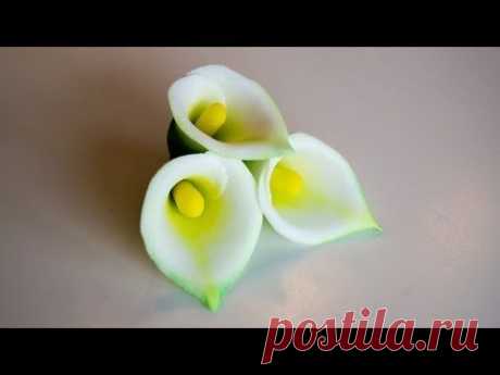 Calla Lily Made Out of Fondant - YouTube