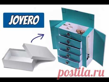 Joyero Hecho con Caja de Zapato/organizador de cartón