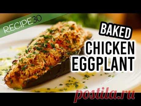 Baked Eggplant with chicken vegetable stuffing