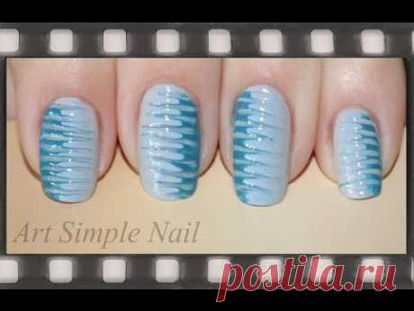 Легкий маникюр для девочек (маникюр иголкой) | Blue Needle Nail Art- ArtSimpleNail