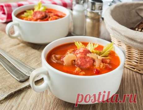 Томатный суп с чечевицей и колбасками | Вкусный блог - рецепты под настроение