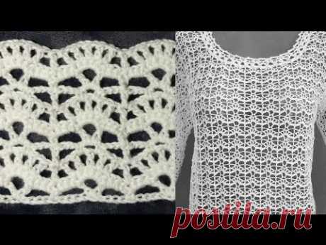 Ажурный узор для пуловера, схема