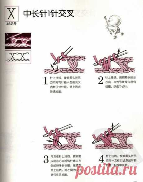 УСЛОВНЫЕ ОБОЗНАЧЕНИЯ В АЗИАТСКИХ СХЕМАХ ПРИ ВЯЗАНИИ КРЮЧКОМ. 3 ЧАСТЬ.