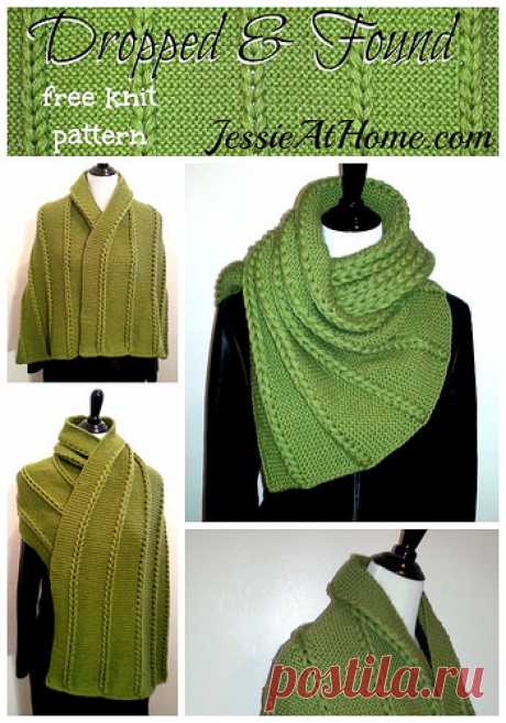 Dropped and Found Wrap | Free Knit Pattern | Jessie At Home