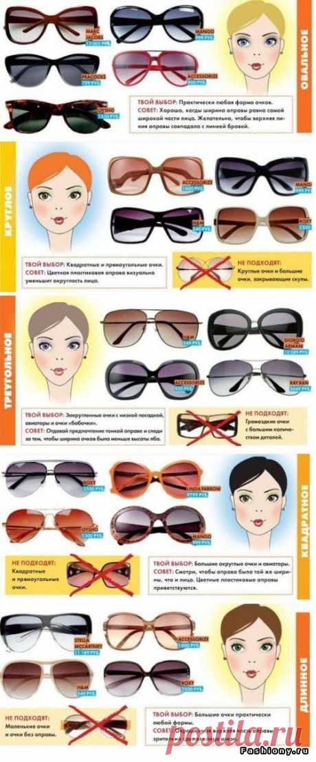 Как подобрать солнечные очки. / Разное / Секреты женской красоты / Pinme.ru / Angelina Angelina